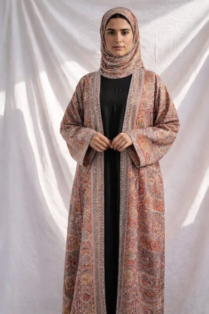 ultimate multicolor abaya with headscarf