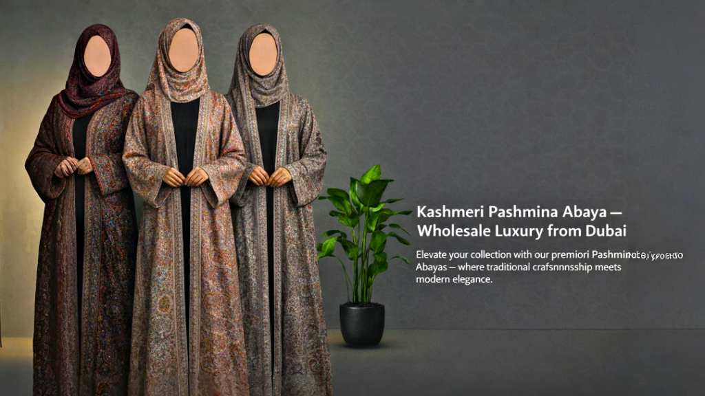 Three women in elegant abayas.