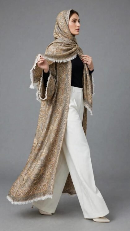 Golden Beige Pasmina Abaya