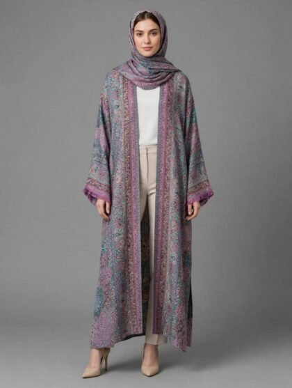 Mauve Lavender Pashmina Abaya